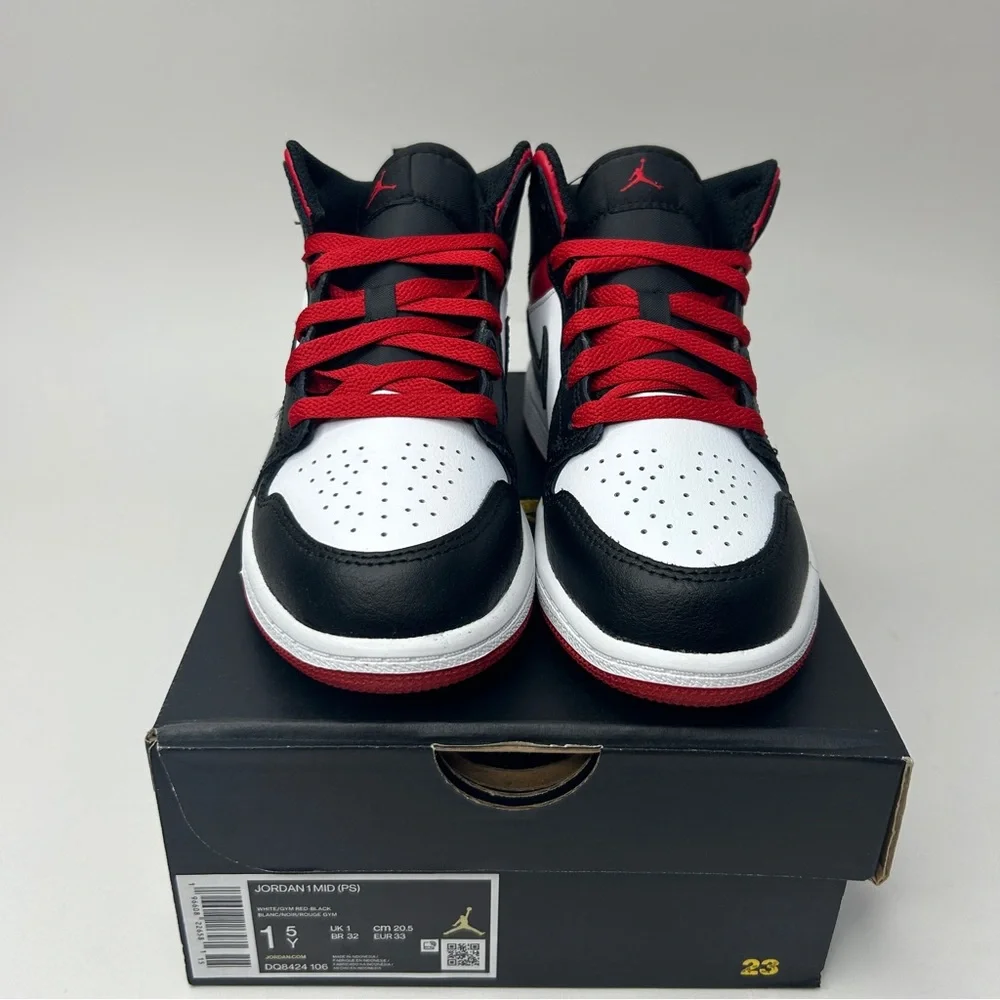 Nike Air Jordan 1 Retro Mid PS “Gym Red/Black Toe” 2023 - Picture 2 of 4